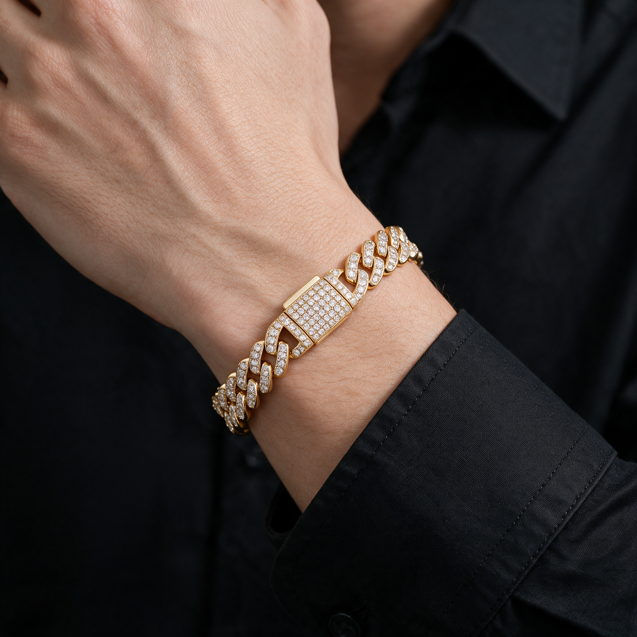 Catena Bold Cuban Link Bracelet worn on a man's wrist