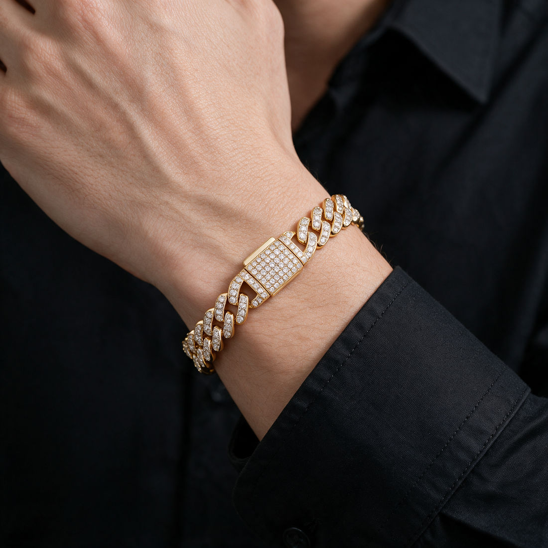 Catena Bold Cuban Link Bracelet worn on a man's wrist