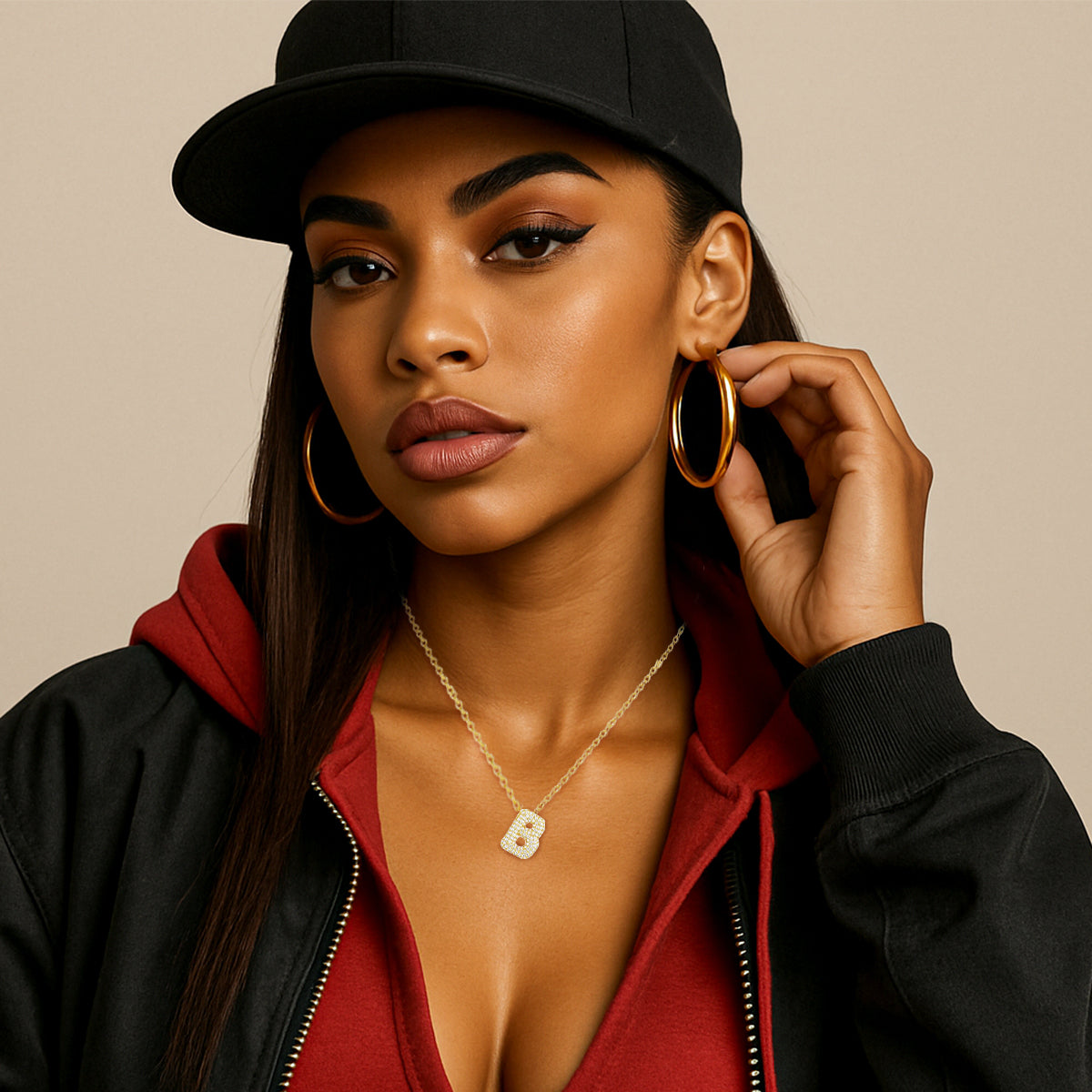 Bling Bubble Initial Letter Moissanite Necklace