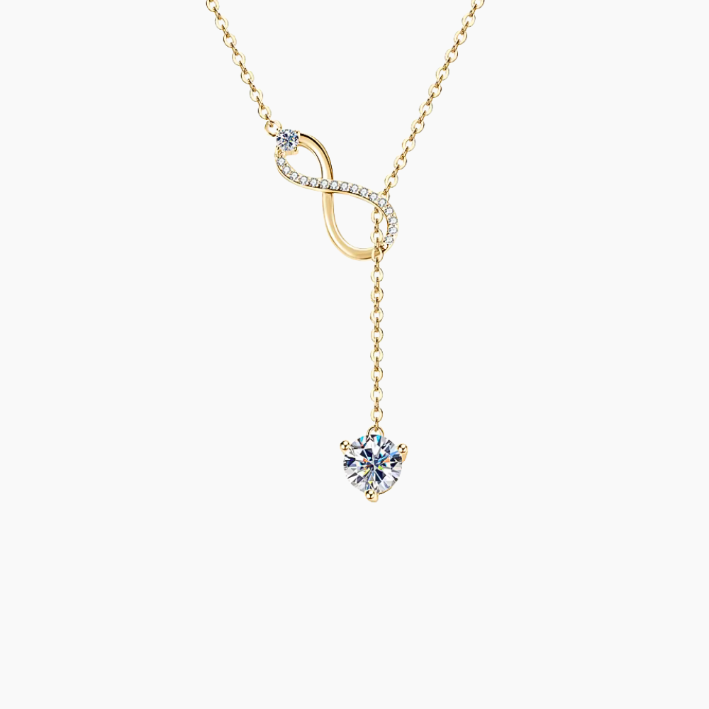 Infinity Round-Cut Moissanite Solitaire Necklace