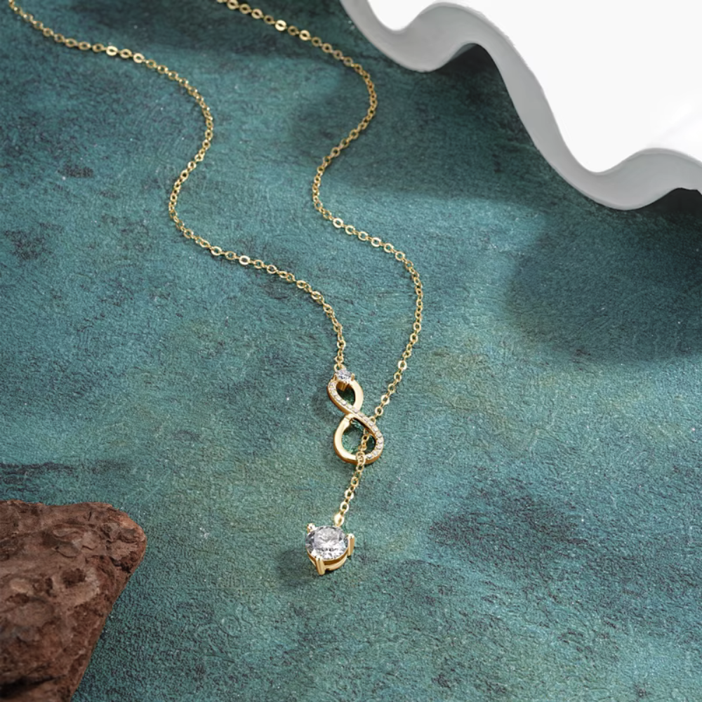 Infinity Round-Cut Moissanite Solitaire Necklace