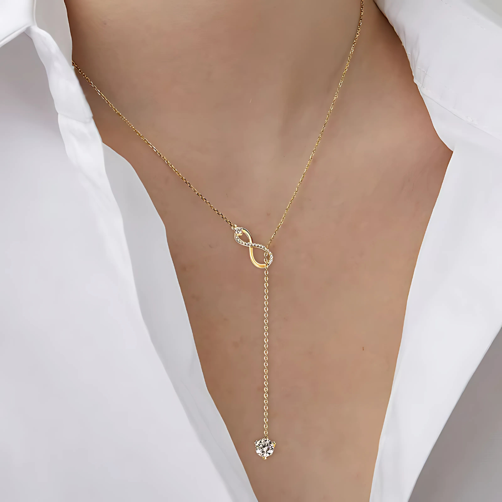Infinity Round-Cut Moissanite Solitaire Necklace
