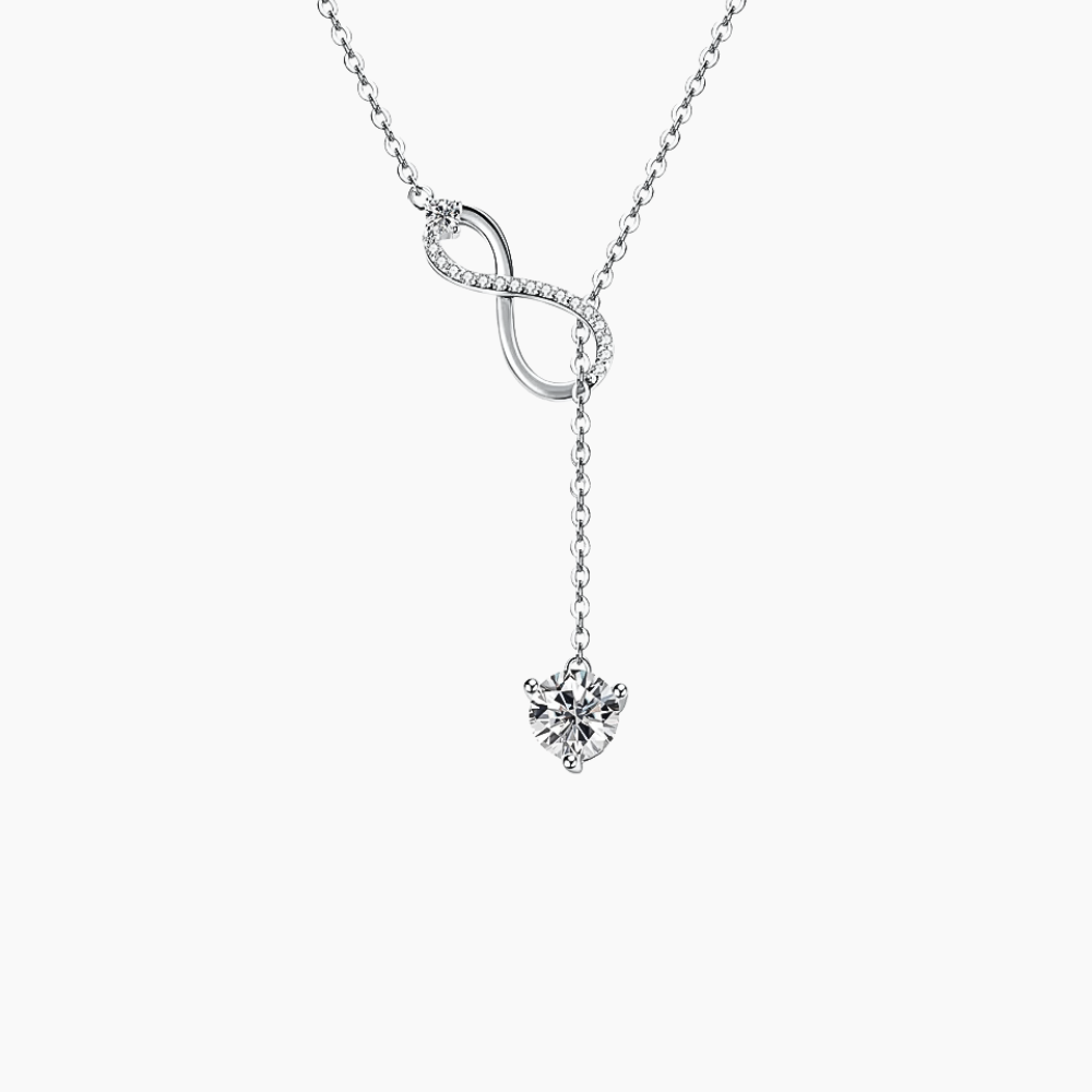 Infinity Round-Cut Moissanite Solitaire Necklace