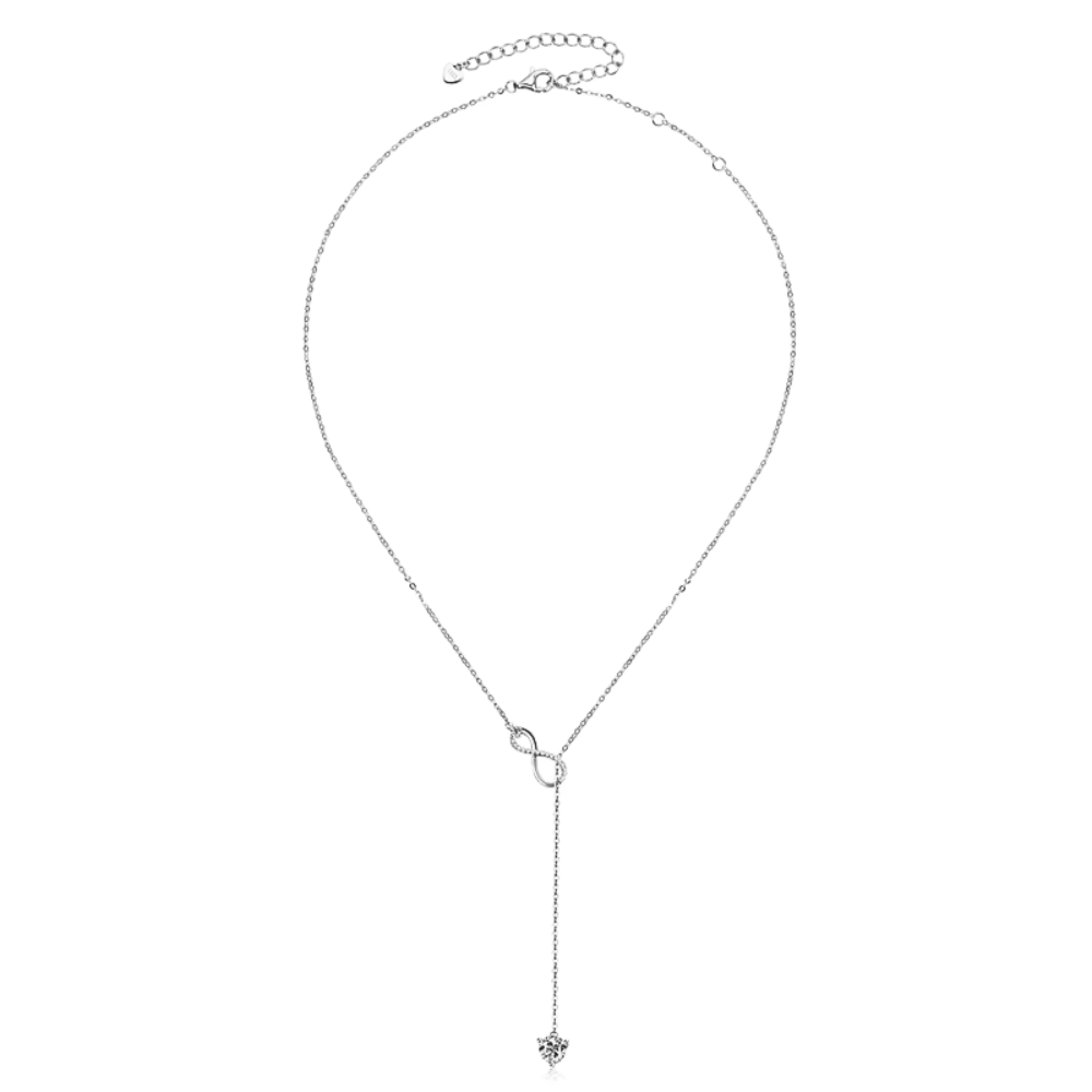 Infinity Round-Cut Moissanite Solitaire Necklace