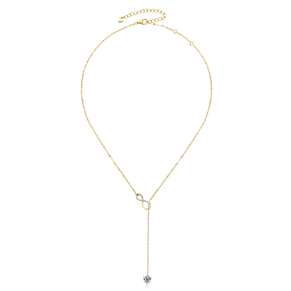 Infinity Round-Cut Moissanite Solitaire Necklace