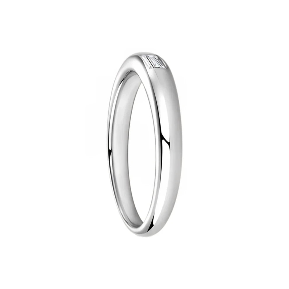 Ariston Inlaid Emerald-Cut Moissanite Ring