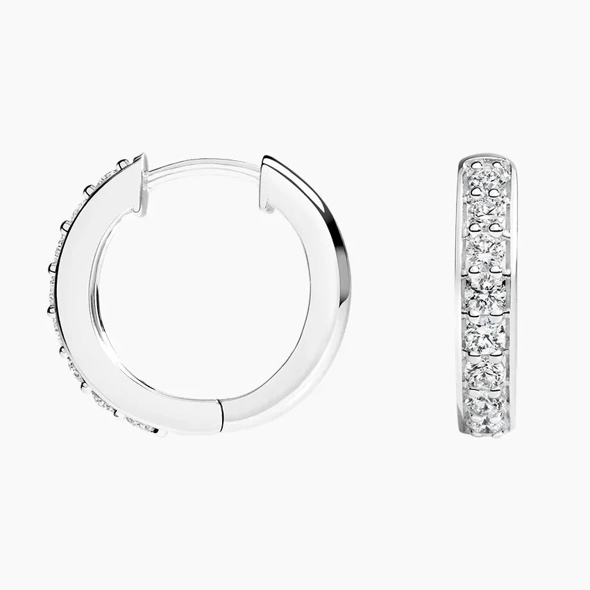 Channel-Set Hoop Moissanite Earrings