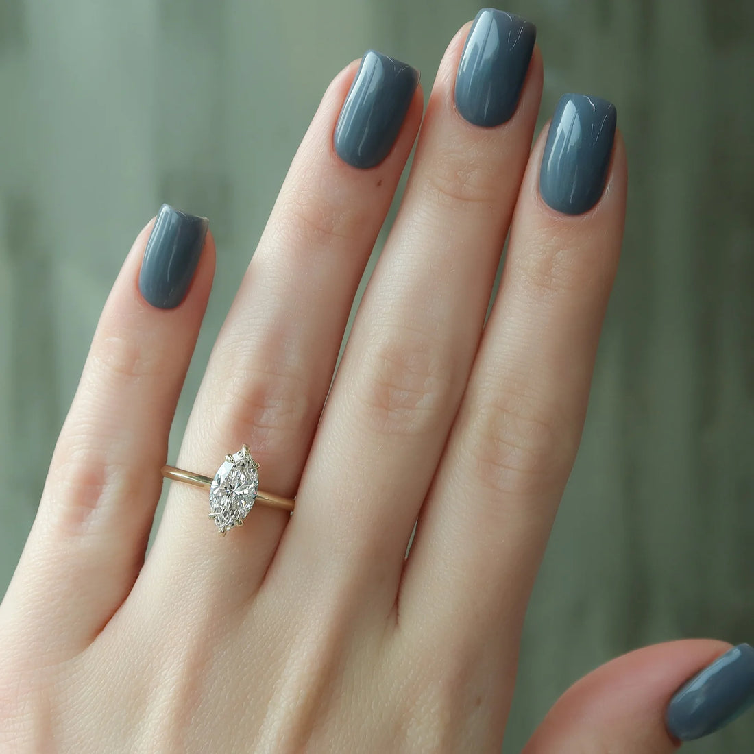 Cassia Marquise-Cut Moissanite Pavé Bridge Ring