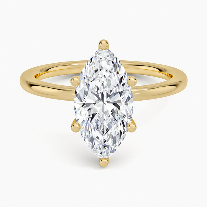 Marquise Cut Moissanite Pavé Bridge Ring