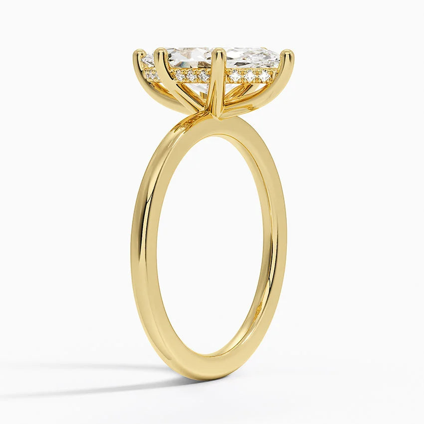 Marquise Cut Moissanite Pavé Bridge Ring