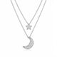 Princess Moon & Star Moissanite Necklace