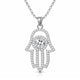 Solitaire Round-Cut Hamsa Moissanite Necklace