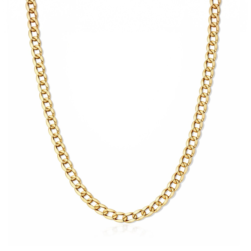 Flat Curb Link Unisex Necklace