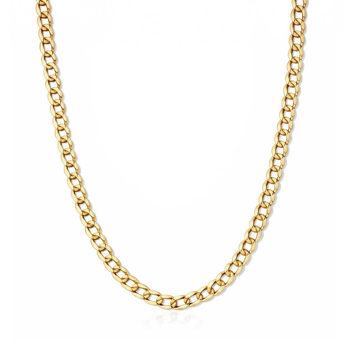 Flat Curb Link Unisex Necklace