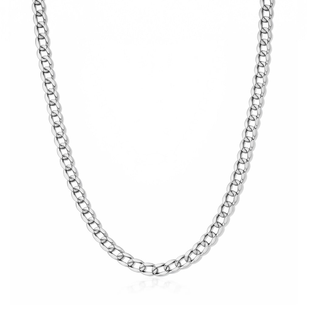 Flat Curb Link Unisex Necklace