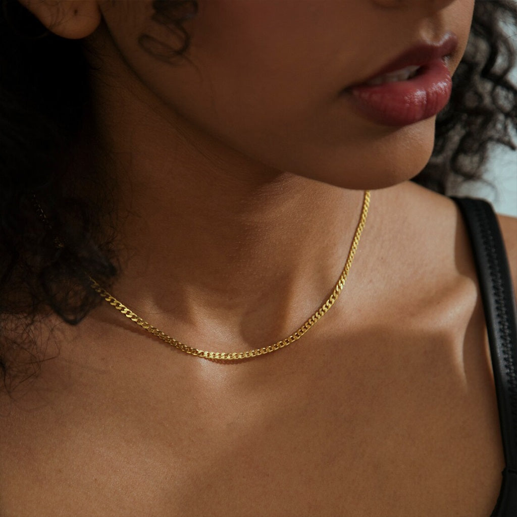 Flat Curb Link Unisex Necklace