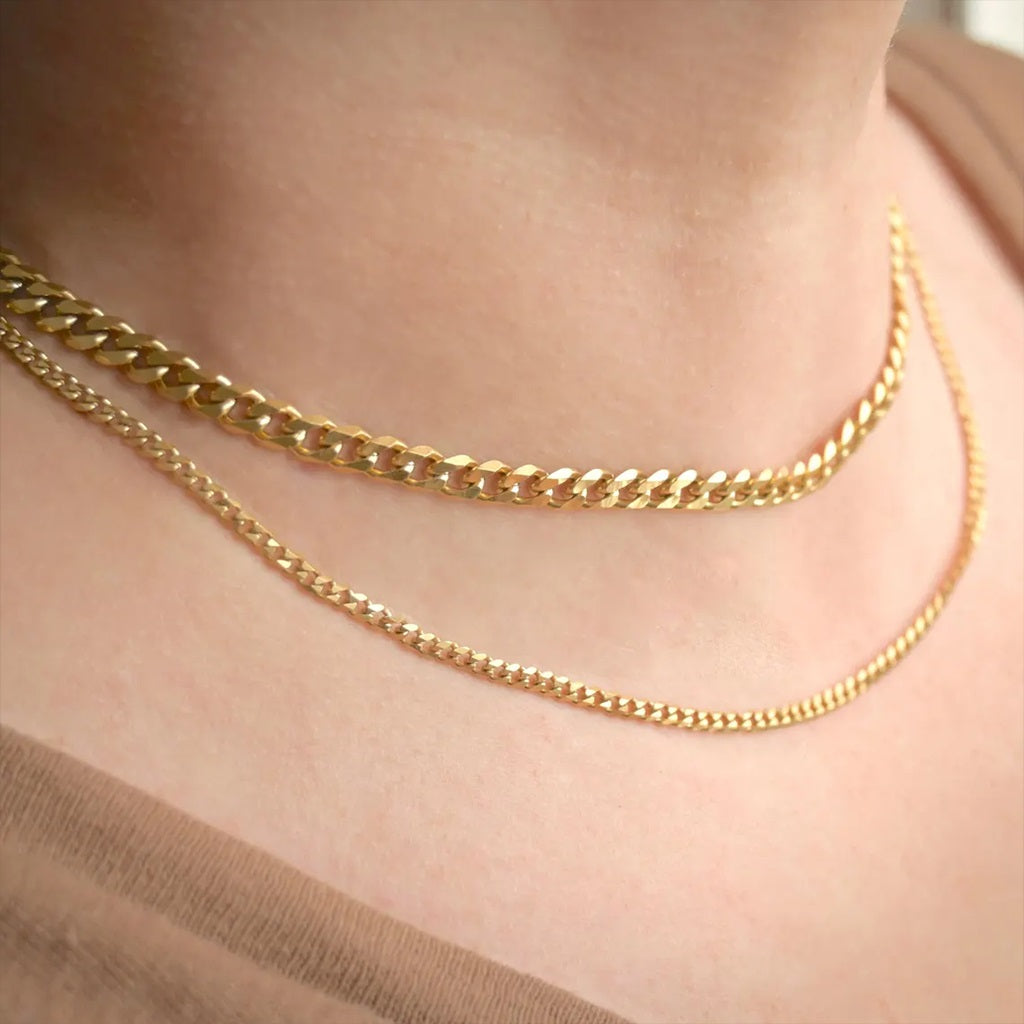 Flat Curb Link Unisex Necklace