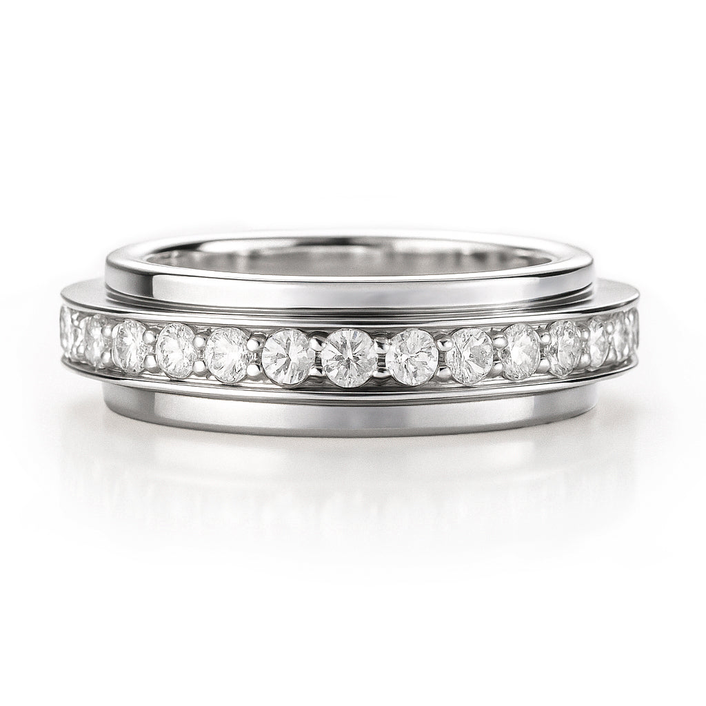 Revolving Love Moissanite Spinner Ring