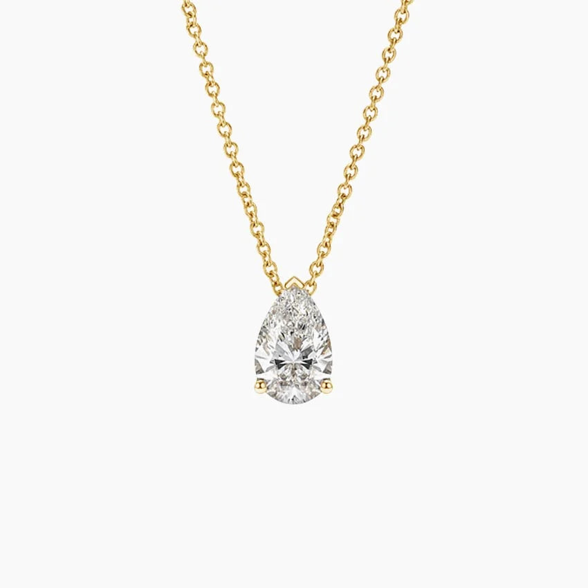 Pear-Cut Moissanite Solitaire Pendant