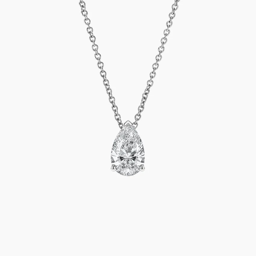 Pear-Cut Moissanite Solitaire Pendant