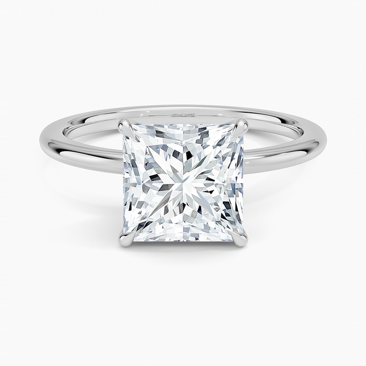 Princess Cut Moissanite Pavé Bridge Ring