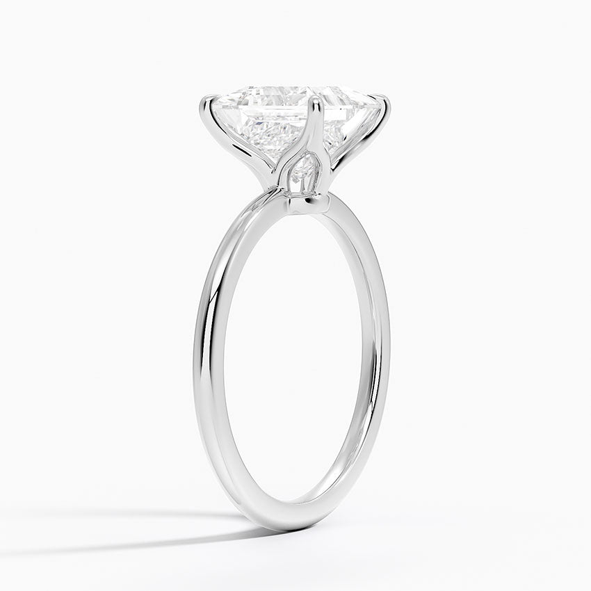 Princess Cut Moissanite Pavé Bridge Ring