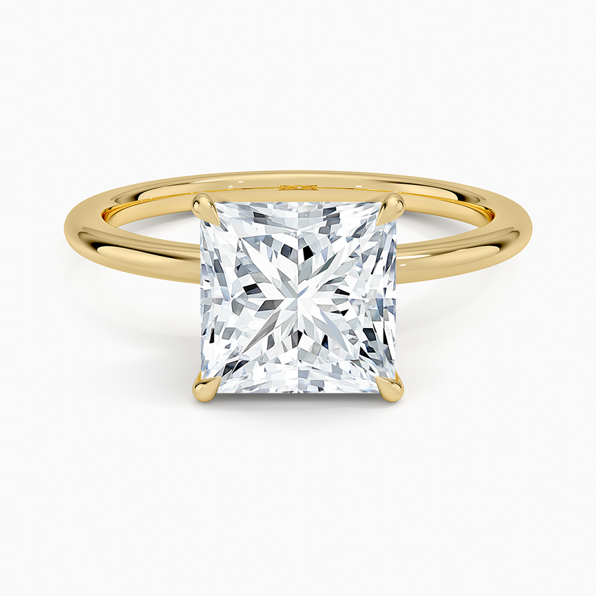 Princess Cut Moissanite Pavé Bridge Ring