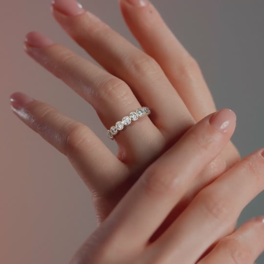 Celestia Round-Cut Moissanite Eternity Ring