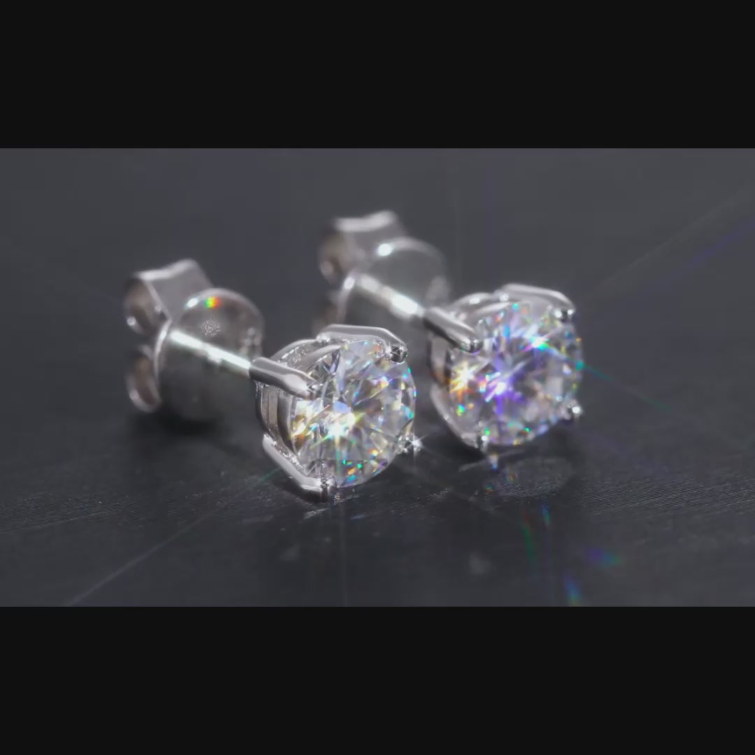 Celestia Moissanite Round-Cut Stud Earrings