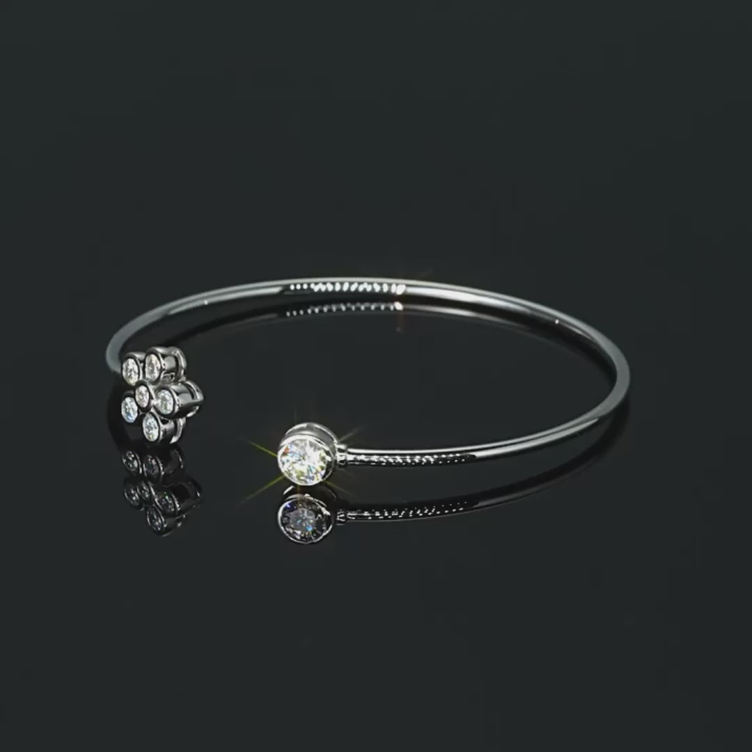 Daisy Moissanite Cuff Bracelet