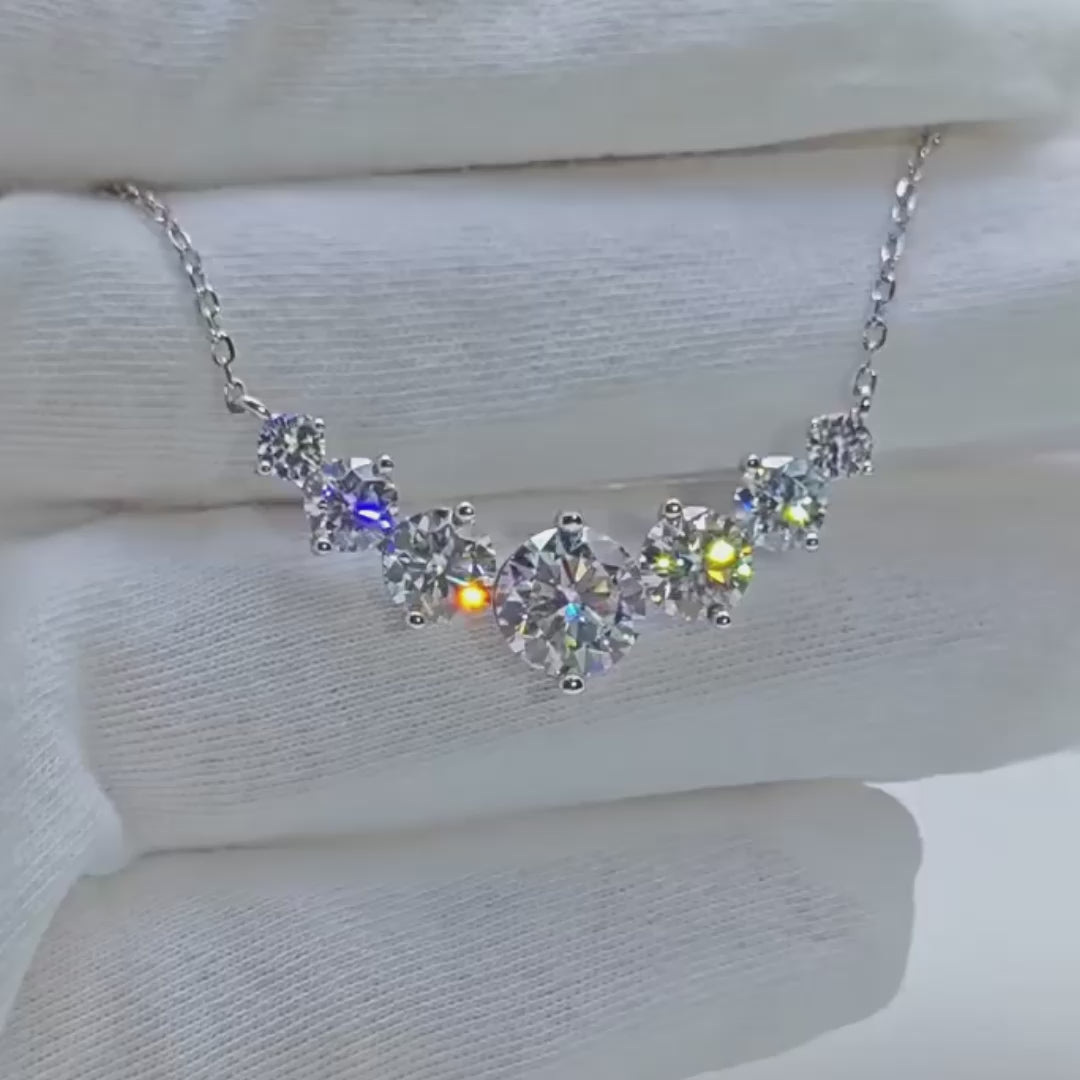 Cascade 6 Round-Cut Moissanite Necklace
