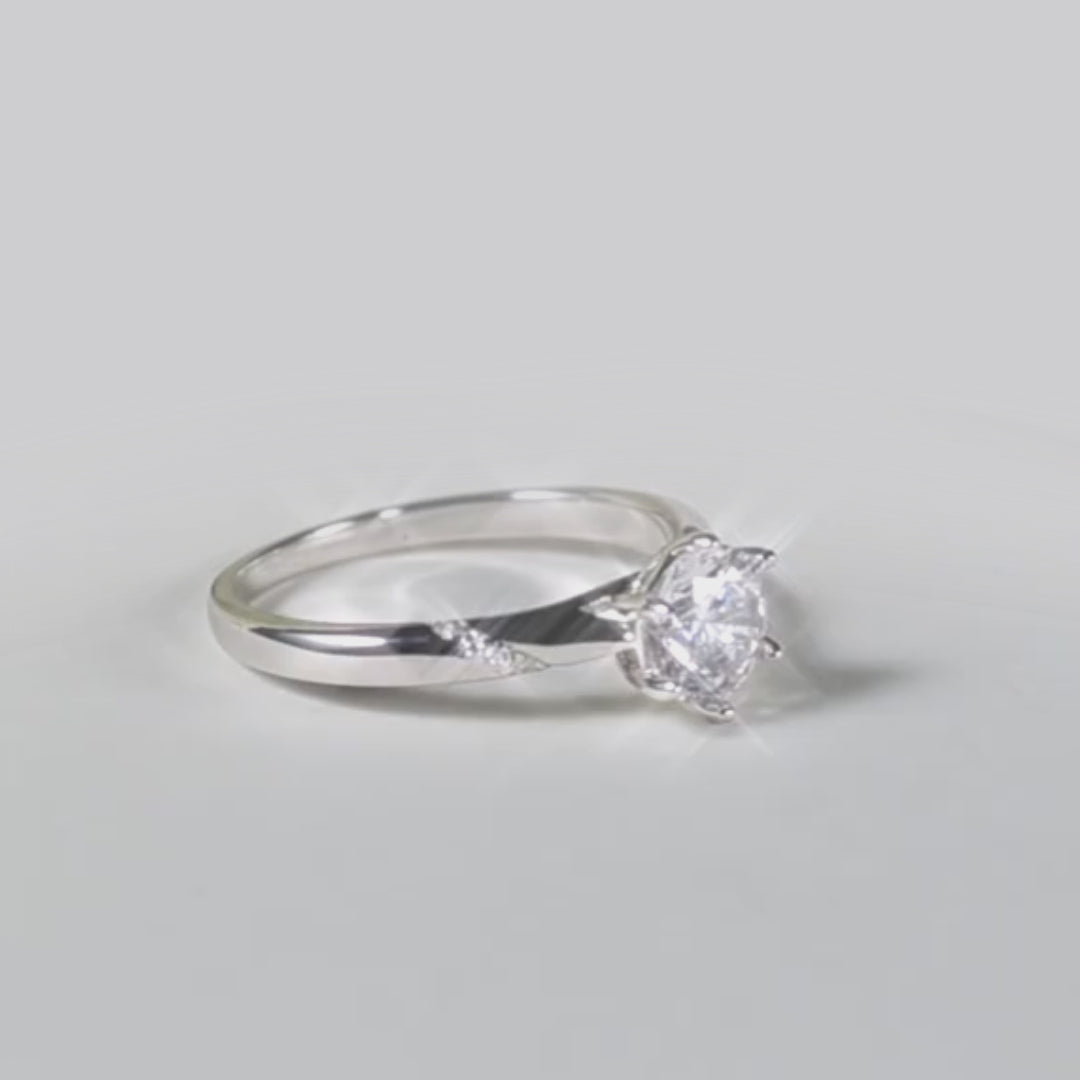 Celestine Round-Cut Six Prong Moissanite Ring