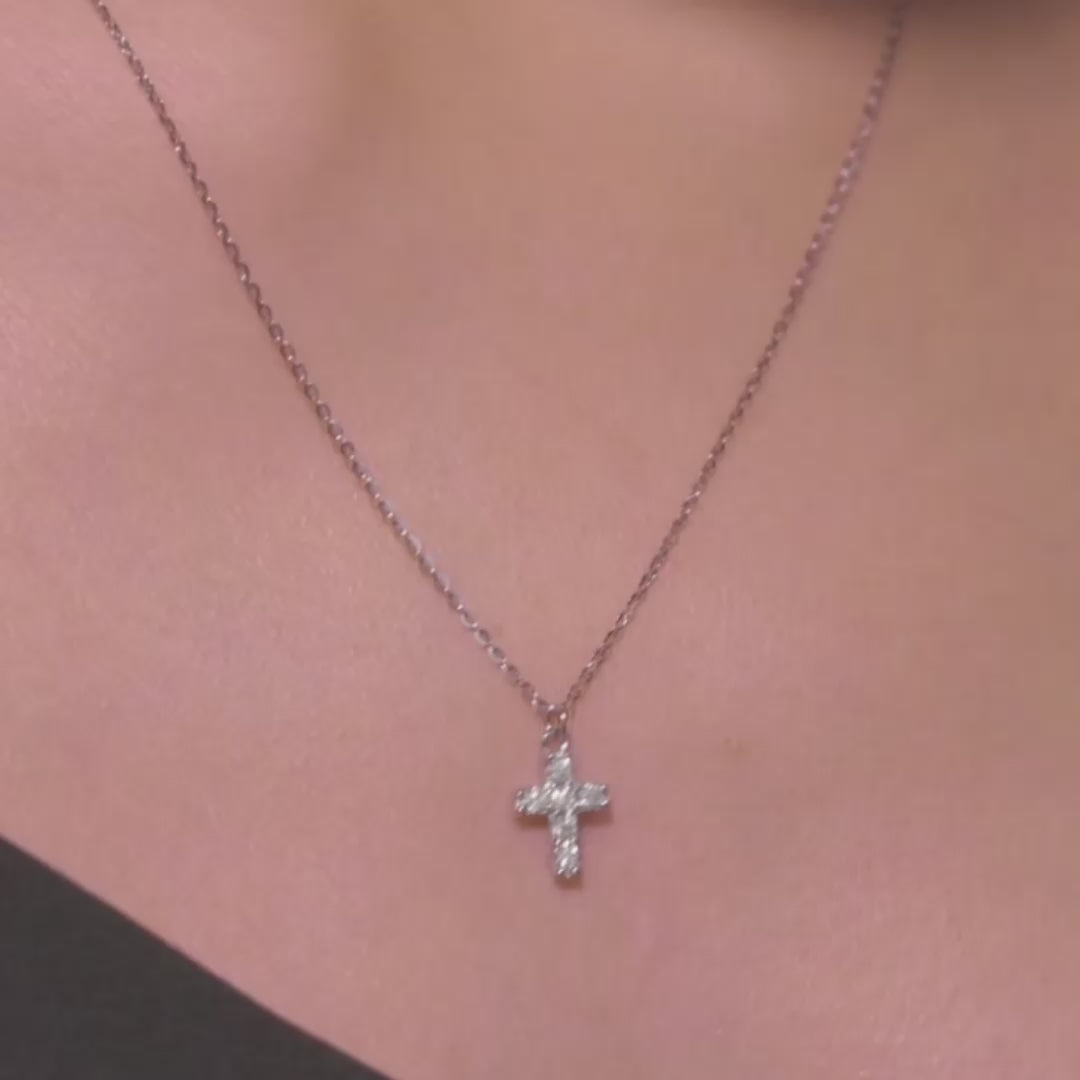 Abigail Mini Cross Moissanite Necklace