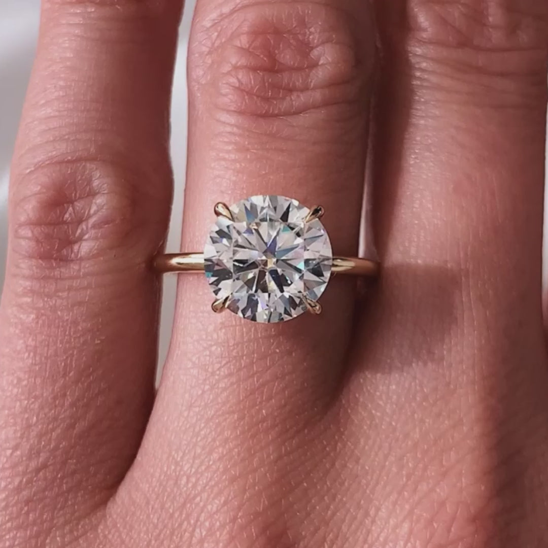 Ava Round-Cut Hidden Halo Moissanite Ring