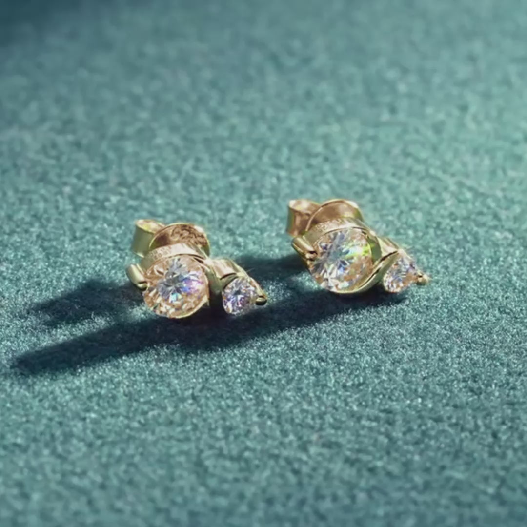 Camila 2-Stone Moissanite Earrings