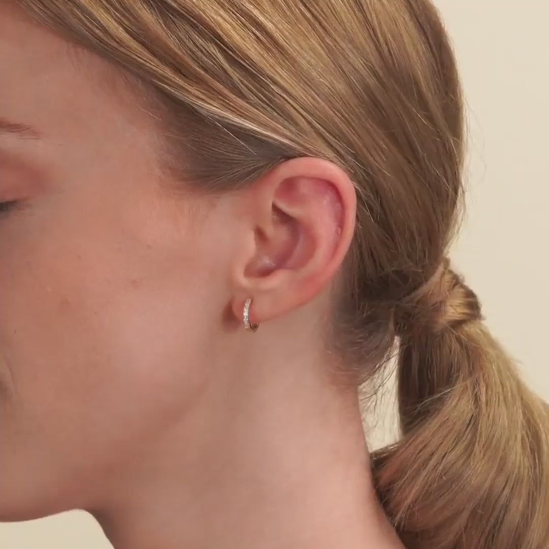 Channel-Set Hoop Moissanite Earrings