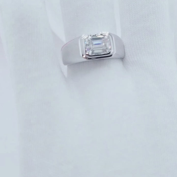 The Journeyman Emerald-Cut Moissanite Ring For Men