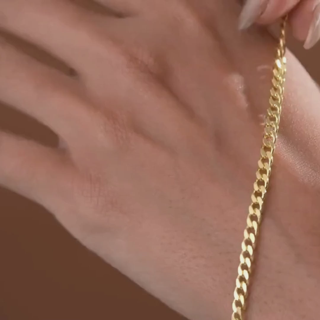 Flat Curb Link Unisex Bracelet