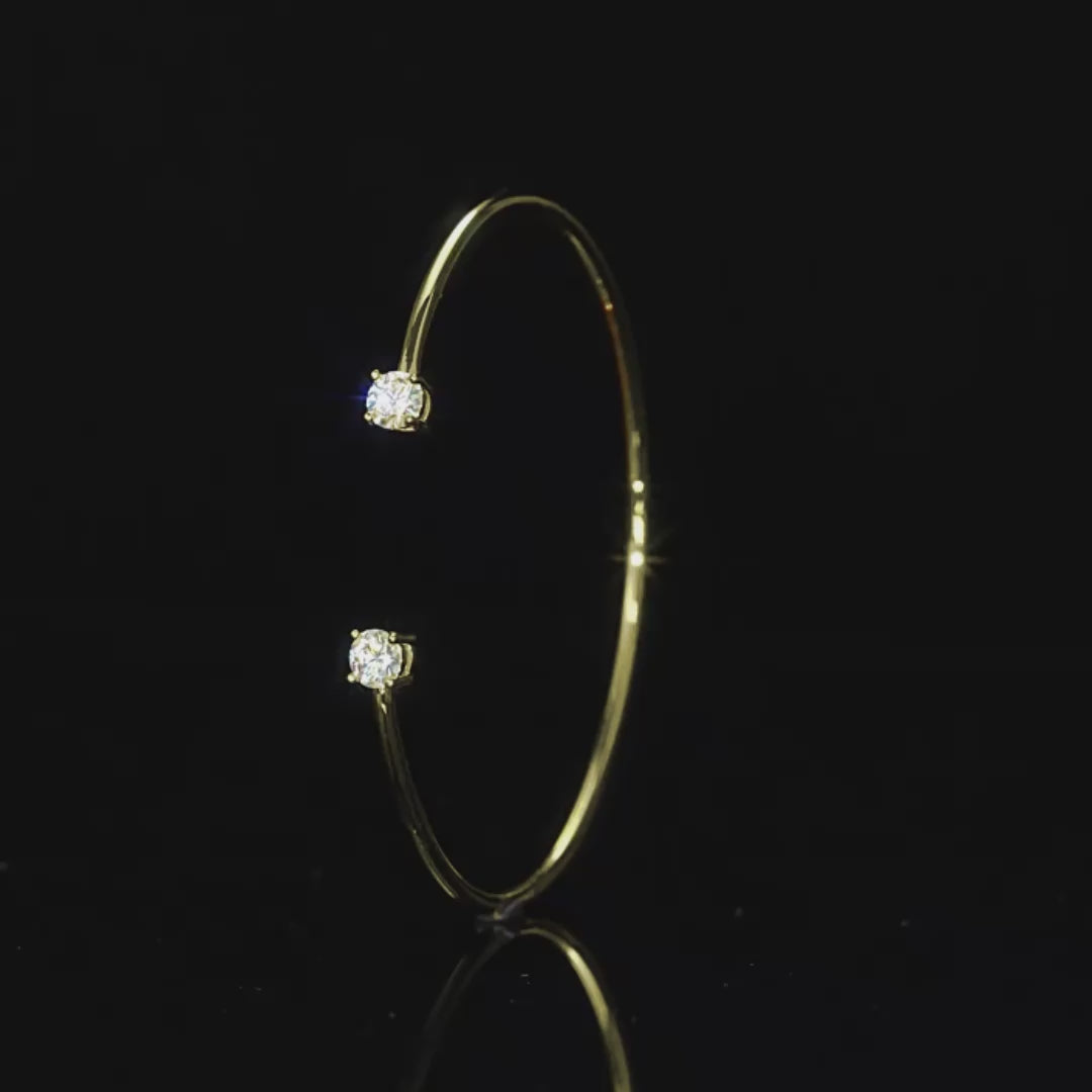 Yaresa 2-Stone Moissanite Cuff Bracelet