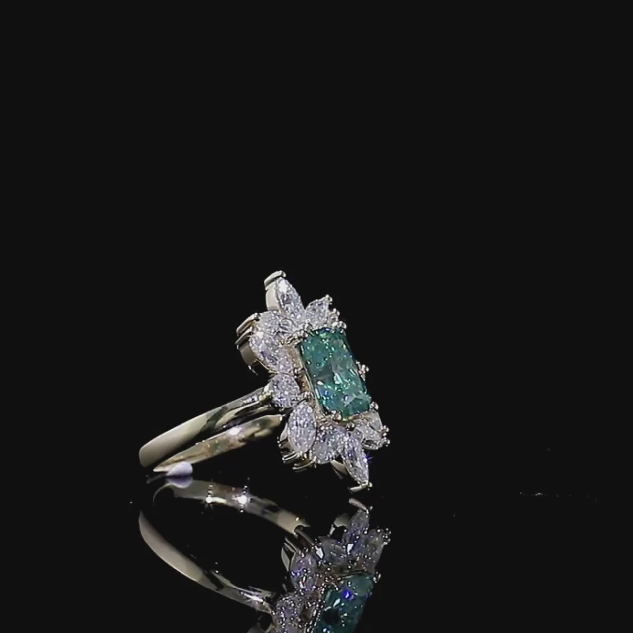 Verdora Green Fire Moissanite Ring