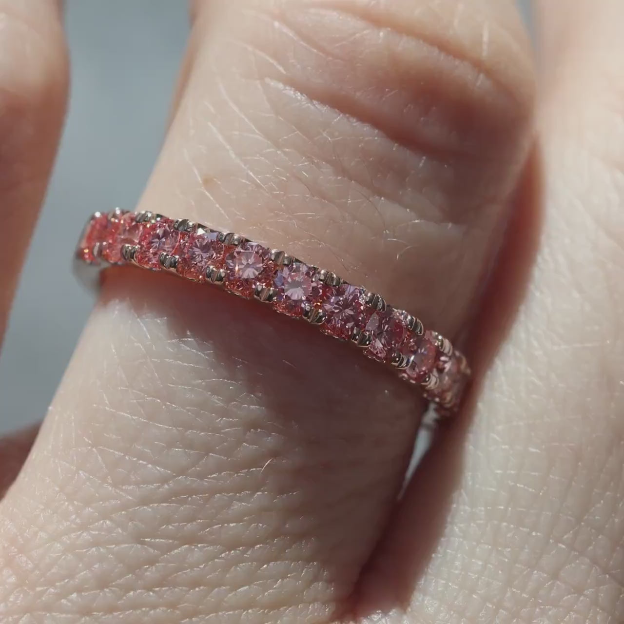 Rosavelle Pink Moissanite Eternity Ring