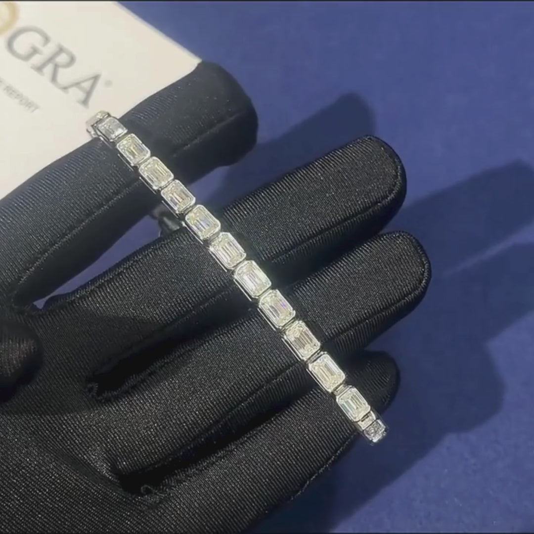 Inaya Emerald-Cut Tennis Lab Diamond Bracelet