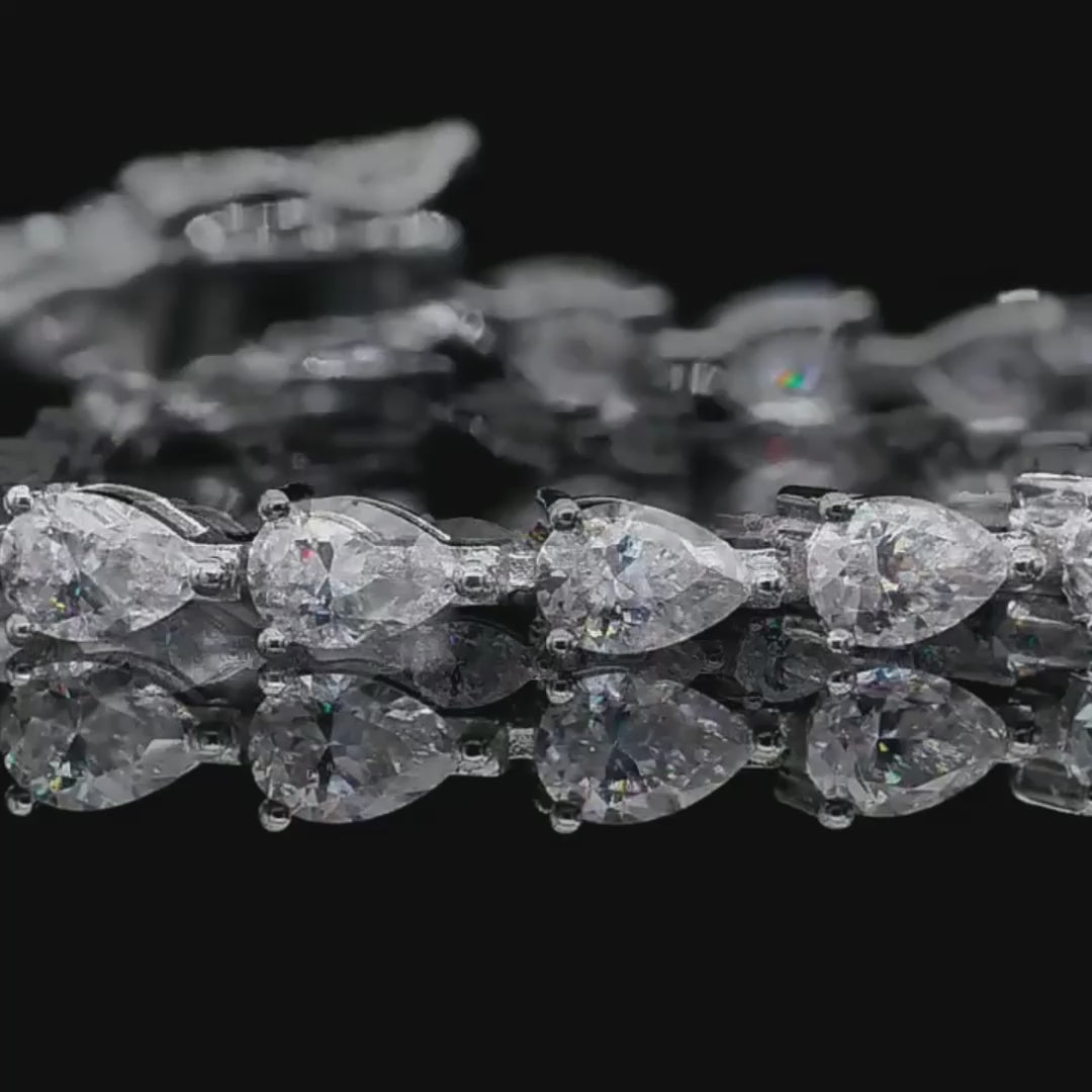 Elysian Pear-Cut Moissanite Tennis Bracelet
