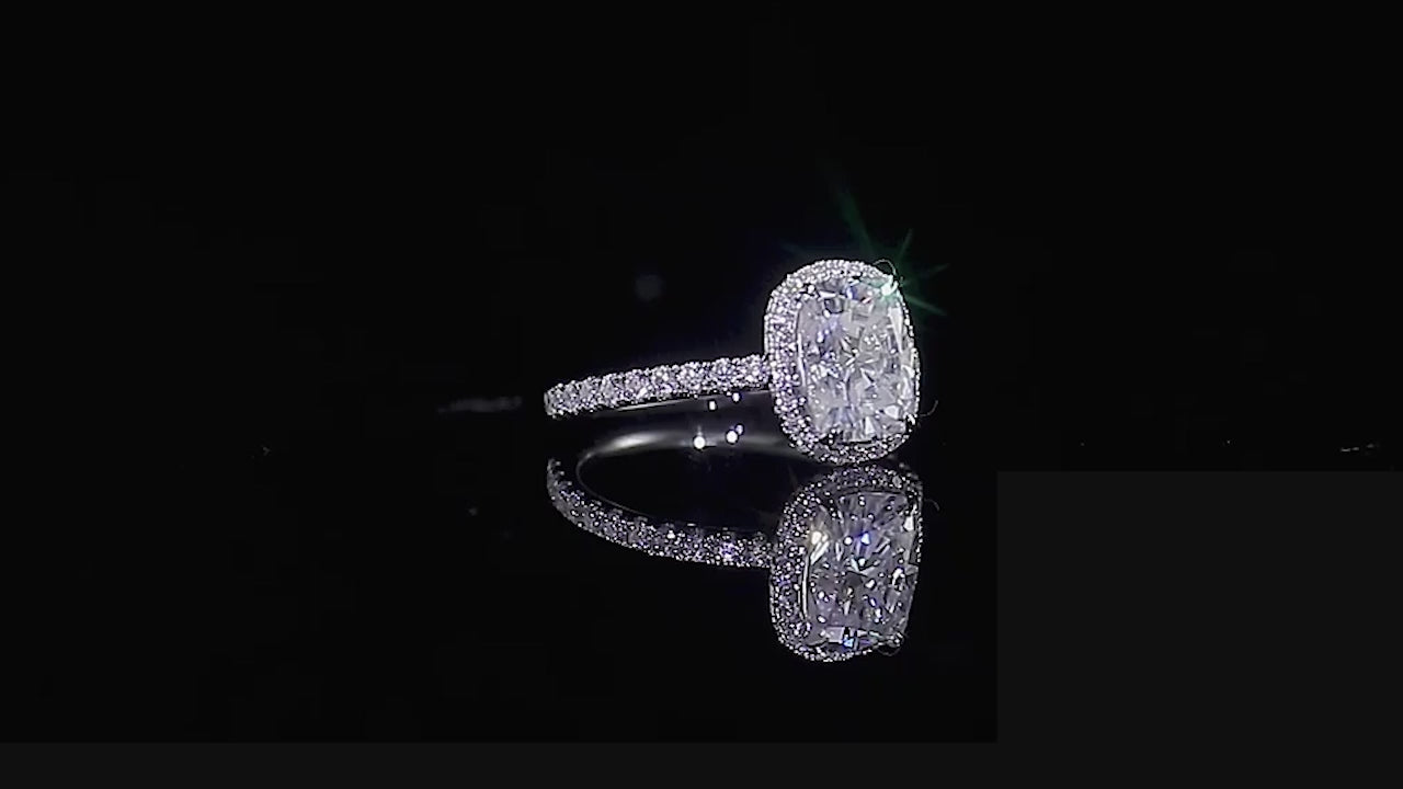 Monroe Cushion-Cut Moissanite Halo Ring