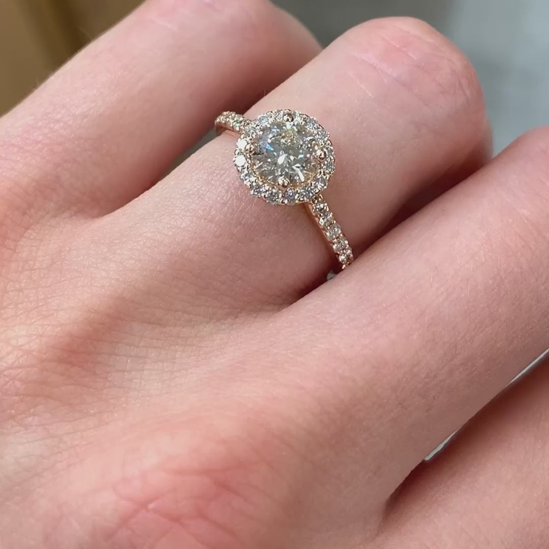 Dana Round-Cut Pavé Lab Diamond Halo Ring