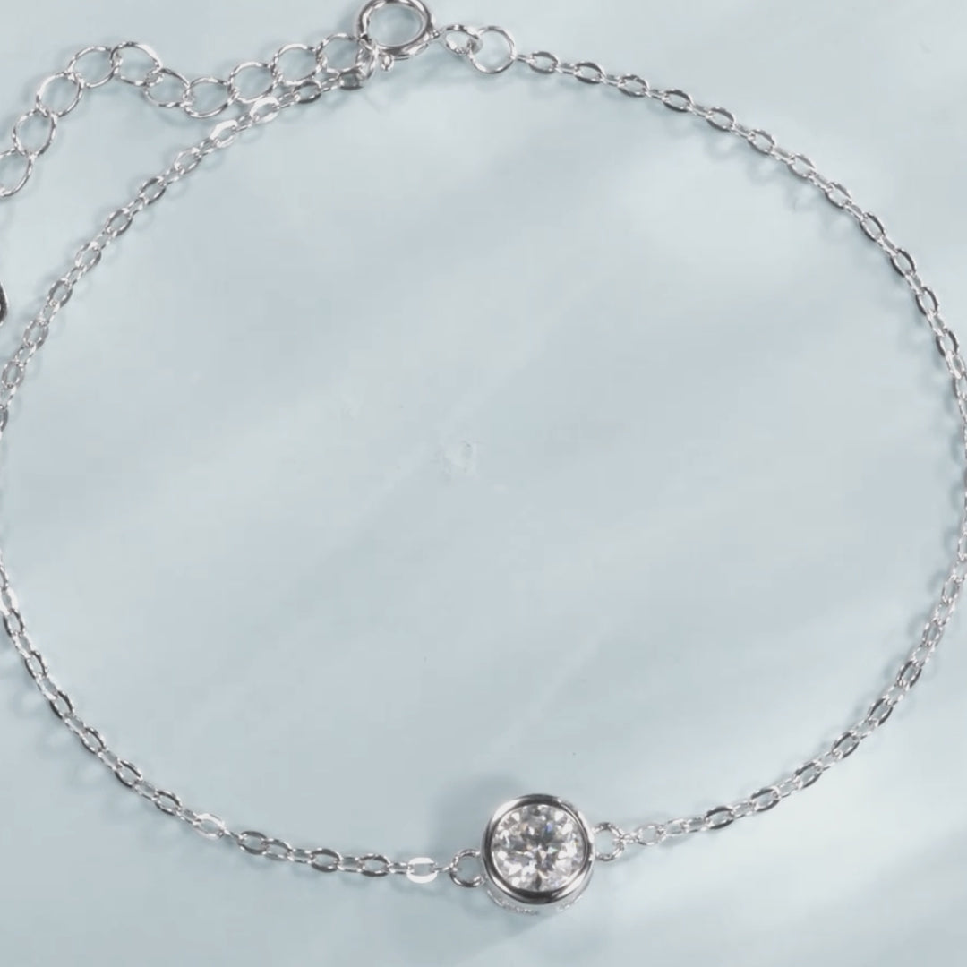Bezel Princess Moissanite Bracelet