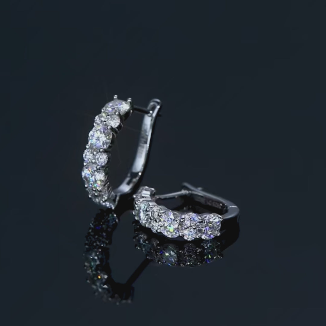 Cascade Moissanite Hoop Earrings