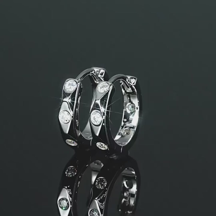 Mimi 5 Stone Moissanite Hoop Earrings