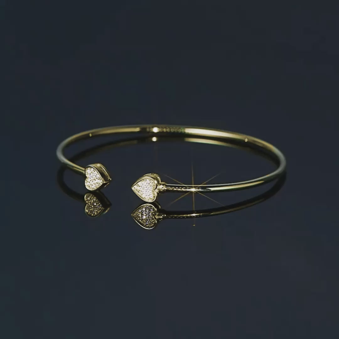Mia Double Heart Moissanite Cuff Bracelet