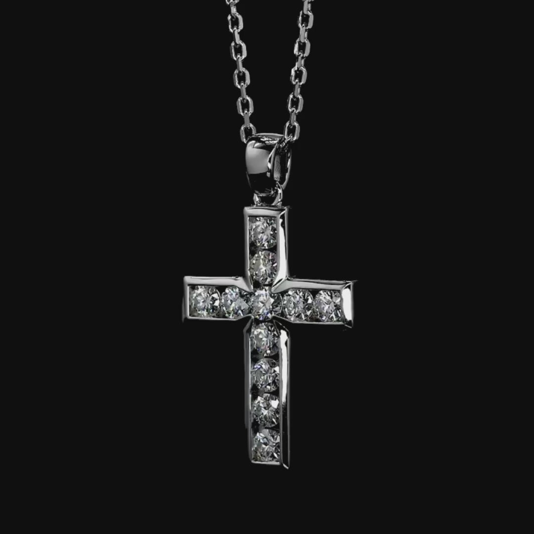 Abigail Unisex Cross Moissanite Necklace